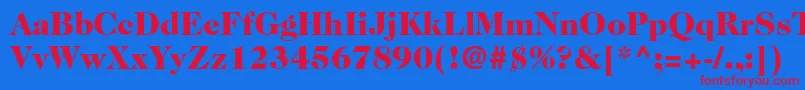 Police Caslon224stdBlack – polices rouges sur fond bleu