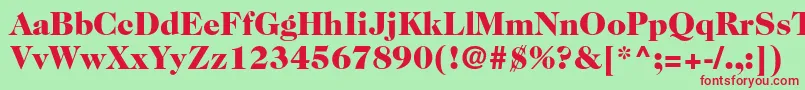 Шрифт Caslon224stdBlack – красные шрифты на зелёном фоне