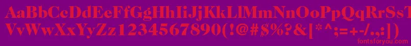 フォントCaslon224stdBlack – 紫の背景に赤い文字