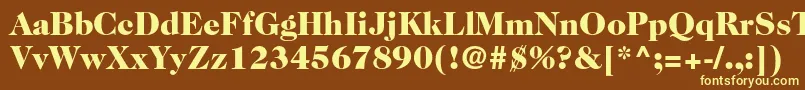 フォントCaslon224stdBlack – 黄色のフォント、茶色の背景