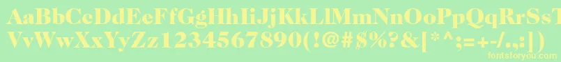 Caslon224stdBlack-Schriftart – Gelbe Schriften auf grünem Hintergrund
