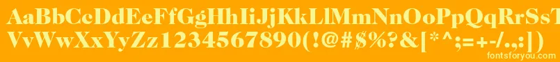 Czcionka Caslon224stdBlack – żółte czcionki na pomarańczowym tle