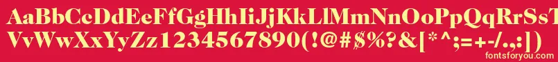 Caslon224stdBlack Font – Yellow Fonts on Red Background