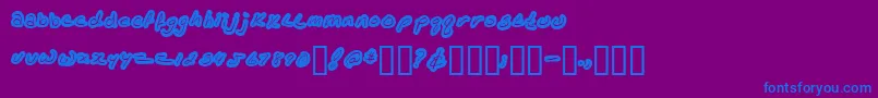 Kathleenlowercase Font – Blue Fonts on Purple Background
