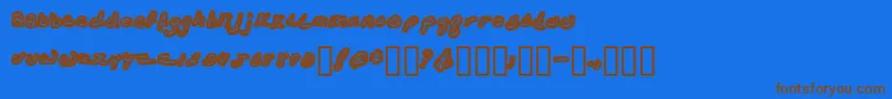Kathleenlowercase Font – Brown Fonts on Blue Background