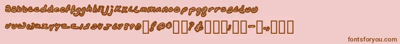 フォントKathleenlowercase – ピンクの背景に茶色のフォント