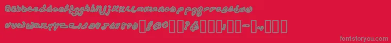 Kathleenlowercase Font – Gray Fonts on Red Background