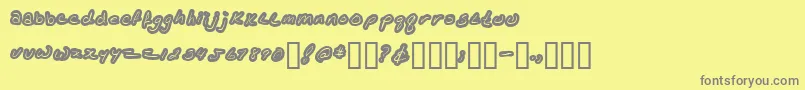 フォントKathleenlowercase – 黄色の背景に灰色の文字