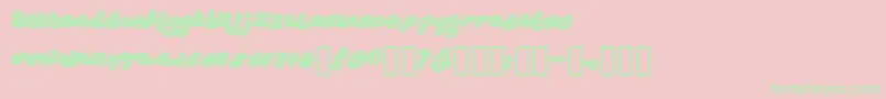 Kathleenlowercase Font – Green Fonts on Pink Background