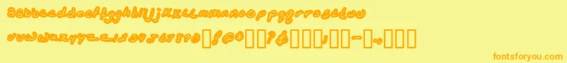 Police Kathleenlowercase – polices orange sur fond jaune