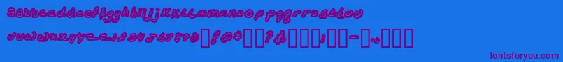 Kathleenlowercase-Schriftart – Violette Schriften auf blauem Hintergrund