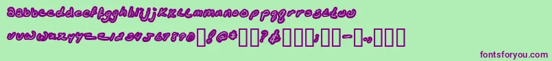 Kathleenlowercase-Schriftart – Violette Schriften auf grünem Hintergrund