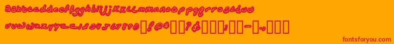 Kathleenlowercase Font – Red Fonts on Orange Background