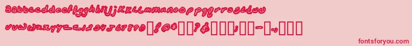 Kathleenlowercase Font – Red Fonts on Pink Background