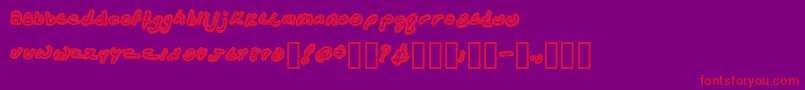 Kathleenlowercase Font – Red Fonts on Purple Background