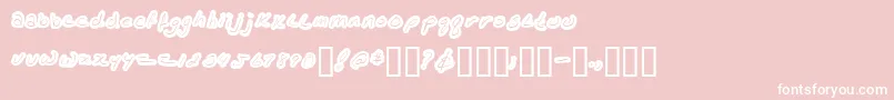 フォントKathleenlowercase – ピンクの背景に白い文字