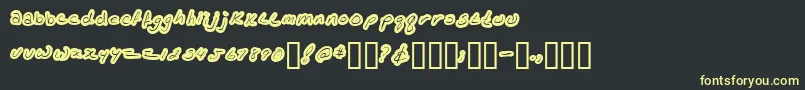 Kathleenlowercase Font – Yellow Fonts on Black Background