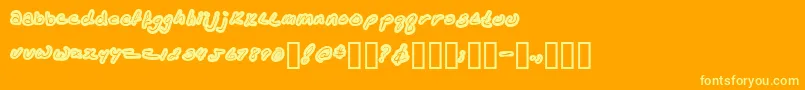 Weitere Informationen zur Kathleenlowercase-Schriftart Kathleenlowercase-Schriftart – Gelbe Schriften auf orangefarbenem Hintergrund