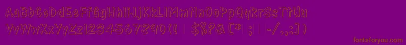 OneStrokeScriptShadedPlain Font – Brown Fonts on Purple Background