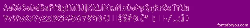 OneStrokeScriptShadedPlain Font – Pink Fonts on Purple Background