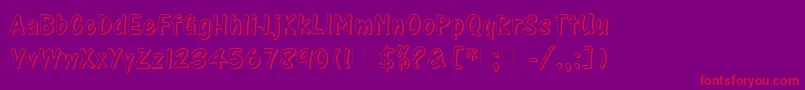 OneStrokeScriptShadedPlain Font – Red Fonts on Purple Background