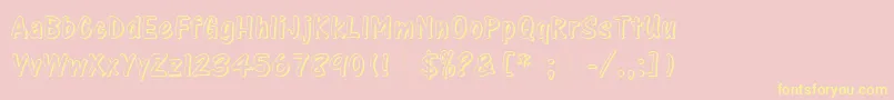 OneStrokeScriptShadedPlain Font – Yellow Fonts on Pink Background