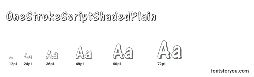 OneStrokeScriptShadedPlain Font Sizes