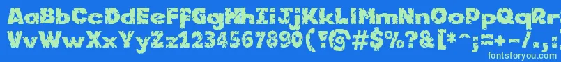 Kornik Font – Green Fonts on Blue Background