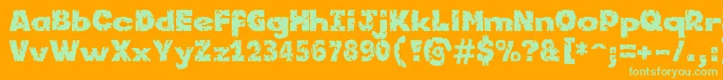 Kornik Font – Green Fonts on Orange Background