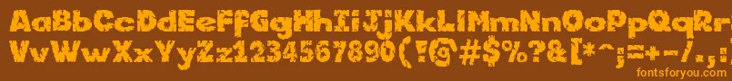 Kornik Font – Orange Fonts on Brown Background