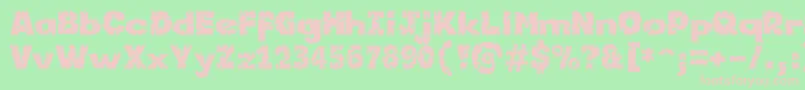Fonte Kornik – fontes rosa em um fundo verde