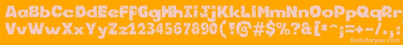 Kornik-Schriftart – Rosa Schriften auf orangefarbenem Hintergrund