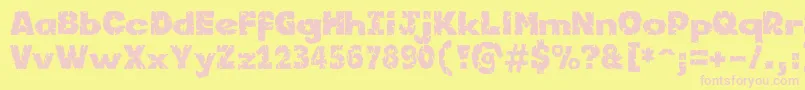 Kornik Font – Pink Fonts on Yellow Background