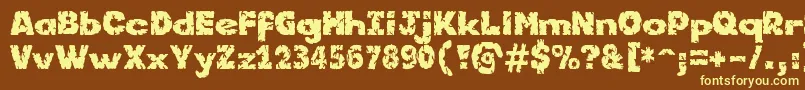 Kornik Font – Yellow Fonts on Brown Background