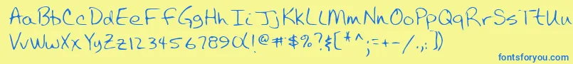 Шрифт Lehn043 – синие шрифты на жёлтом фоне