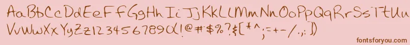 Lehn043 Font – Brown Fonts on Pink Background