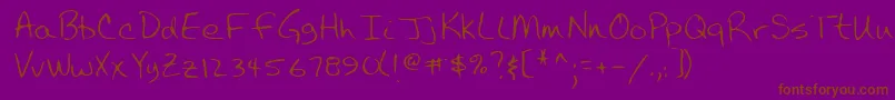 フォントLehn043 – 紫色の背景に茶色のフォント