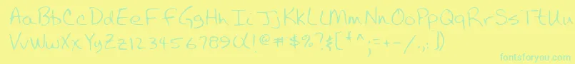Шрифт Lehn043 – зелёные шрифты на жёлтом фоне
