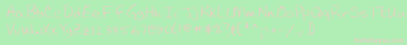 Lehn043 Font – Pink Fonts on Green Background