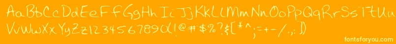Lehn043 Font – Yellow Fonts on Orange Background