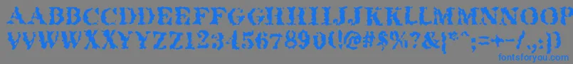 Quakeroman Font – Blue Fonts on Gray Background