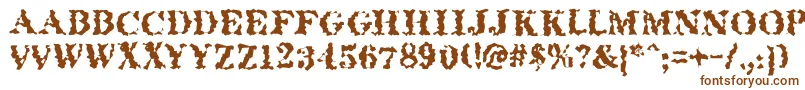 Quakeroman-fontti – ruskeat fontit valkoisella taustalla