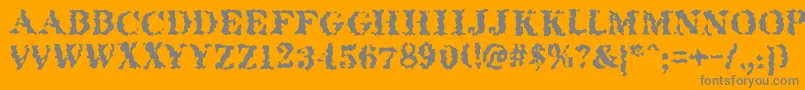 Quakeroman Font – Gray Fonts on Orange Background