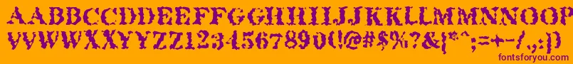 フォントQuakeroman – オレンジの背景に紫のフォント