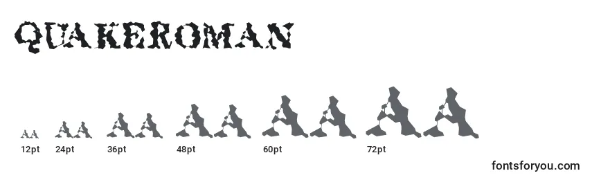 Größen der Schriftart Quakeroman