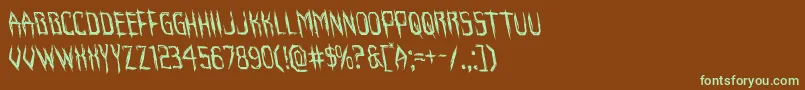 Horroroidleft Font – Green Fonts on Brown Background