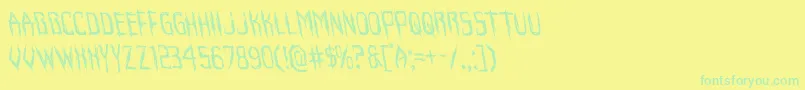 Weitere Informationen zur Horroroidleft-Schriftart Horroroidleft-Schriftart – Grüne Schriften auf gelbem Hintergrund
