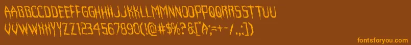 Horroroidleft Font – Orange Fonts on Brown Background