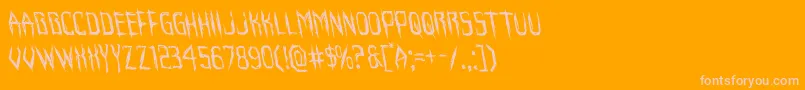 Horroroidleft-Schriftart – Rosa Schriften auf orangefarbenem Hintergrund