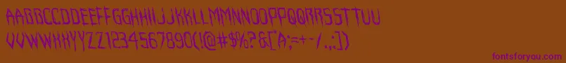 Horroroidleft Font – Purple Fonts on Brown Background